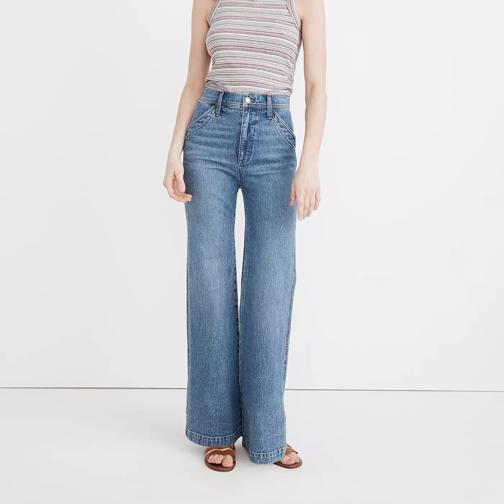 Madewell High-Rise Flare Jeans in Erickson Wash: Stitched-Pocket Edition